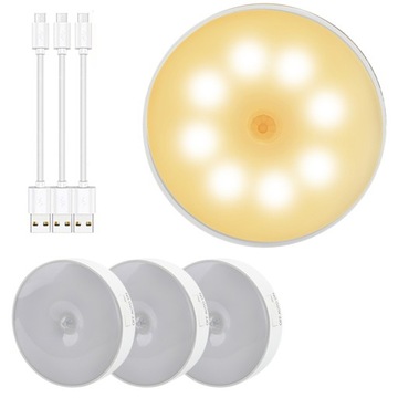 БЕСПРОВОДНОЙ НОЧНИК USB LED ЛАМПА С ДАТЧИКОМ ДВИЖЕНИЯ + МАГНИТ 3шт.