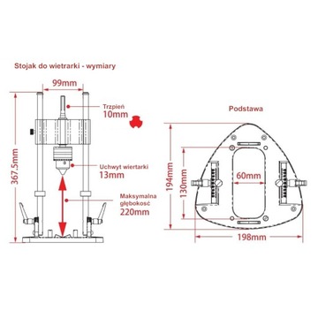 Metalowy japoński stojak do wiertarki 1,5-13mm Rulo Star-M