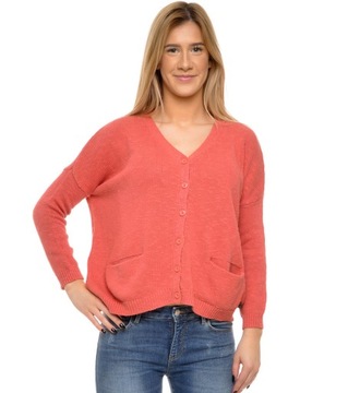 WRANGLER sweter coral ADELE SHORT CARDIGAN _ XS 34