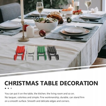 4 шт. Деревянные елочные украшения для саней.