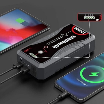 ЗАПУСК POWERBANK STARTER BOOSTER CAR JUMP STARTER 1200A ЖК-дисплей + ЗАРЯДНОЕ УСТРОЙСТВО
