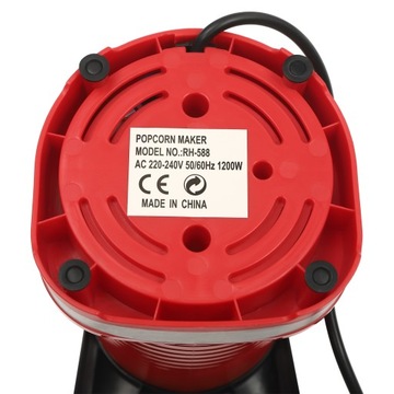 Безмасляный аппарат для попкорна мощностью 1200 Вт.