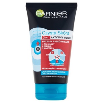 GARNIER CZYSTA SKÓRA AKTYWNY WĘGIEL 3W1 150ML