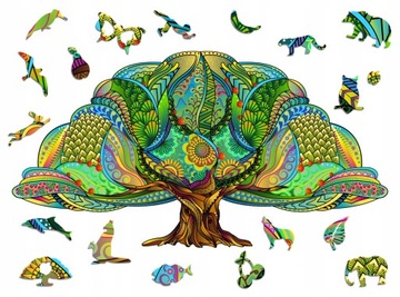 Puzzle Drewniane Premium 3D Układanka dla dorosłych Drzewo XXL Dużo el.