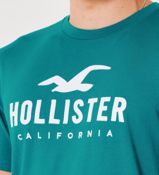 t-shirt Hollister Abercrombie koszulka XL turkusowa