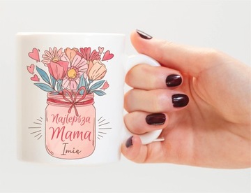 ПОДАРОК ​​НА ДЕНЬ МАТЕРИ КРУЖКА Best Mom цветы ваза в стиле бохо + имя