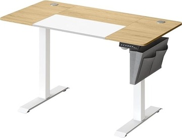BIURKO ELEKTRYCZNE Z REGULACJĄ 72CM-120CM BIAŁE + ŻÓŁTE 60CM x 120CM