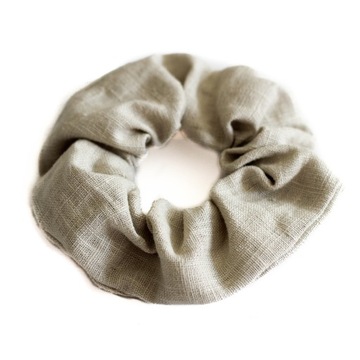Gumka do włosów scrunchie frotka BEŻOWA naturalna