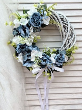 WIANEK KWIATOWY NA DRZWI WIKLINOWY WIOSENNY WIENIEC