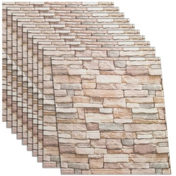 10SZT PANELE 3D ŚCIENNE SAMOPRZYLEPNE CEGŁA TAPETA