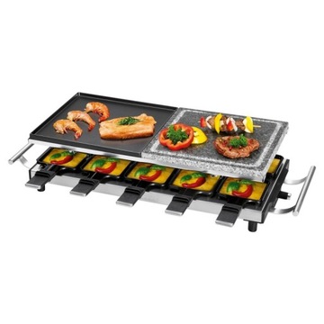 2w1 GRILL ELEKTRYCZNY RACLETTE STOŁOWY NA STÓŁ BEZ DYMU 1700W NIEMIECKI