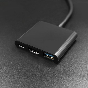 Адаптер-концентратор Qoltec USB-C 3.1 3 в 1 / USB 3.0 / HDMI 4K / USB-C 3.1 PD 100 Вт
