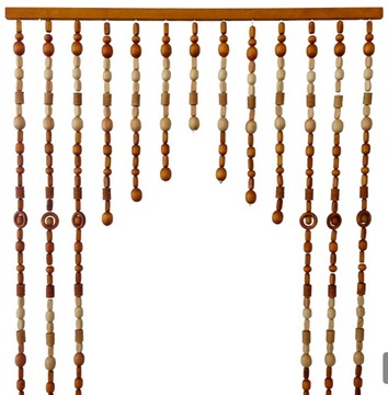 ZASŁONA Z KORALI DREWNIANYCH ZASŁONKA KOTARA 90 CM DWUKOLOROWA