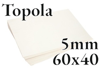 6x Sklejka Topolowa - Topola - 5mm – 60x40 cm - Onlywood