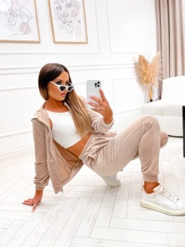 ВЕЛУРОВЫЙ СПОРТИВНЫЙ КОМПЛЕКТ, БРЮКИ, СВИТШОТ, M