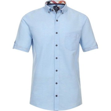 Lniana błękit koszula męska krótki rękaw Redmond regular fit_2XL_klatka_144