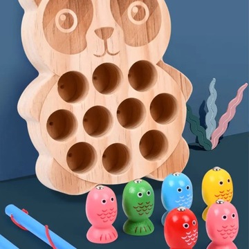 РЫБАЛКА, МАГНИТНАЯ, 2 х УДОЧКА, ЛОЙМА ЧЕРВЯ, ДЕРЕВЯННАЯ РЫБА