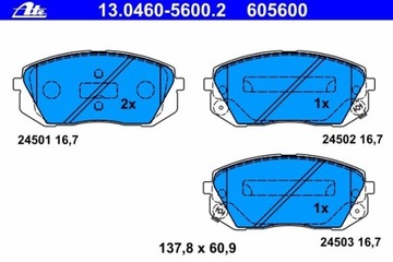 КОЛОДКІ ГАЛЬМІВНІ ПЕРІД KIA SPORTAGE 10-,CARENS 3 