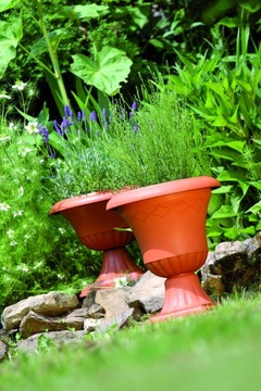 Низкий газон Atena GPN3 Terracotta Горшок для террасы
