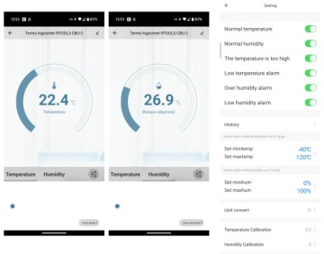 ТЕРМО-ГИГРОМЕТР WiFi 3м Приложение Tuya SmartLife ВЛАЖНОСТЬ ТЕМПЕРАТУРА -40 +120°C