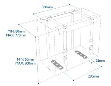 UCHWYT PODWIESZANY BONTEC DO KOMPUTERA PC JEDNOSTKI CENTRALNEJ POD BIURKO