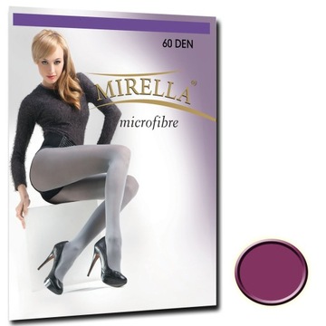 MIRELLA Rajstopy microfibra 60 den gładkie kryjące 3/L Fiolet