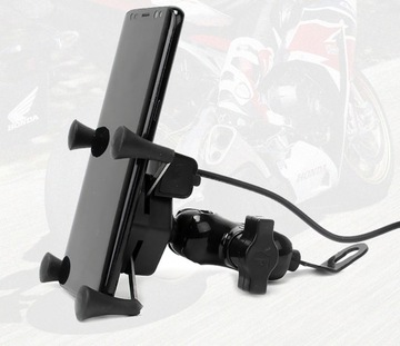 MOTOR UCHWYT TELEFON GPS LUSTERKO USB 2A ŁADOWARKA