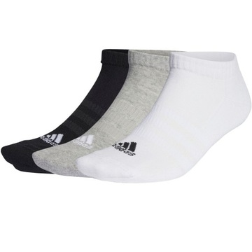 Skarpety adidas Cushioned Low-Cut 3p białe, szare, czarne IC1333 46-48