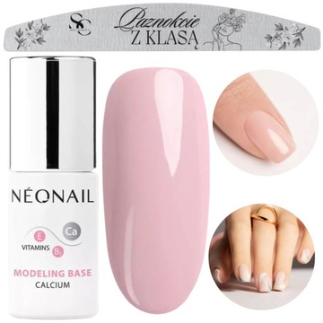 Neonail Baza hybrydowa Modeling Base Calcium Neutral Pink 7,2ml + PILNIK