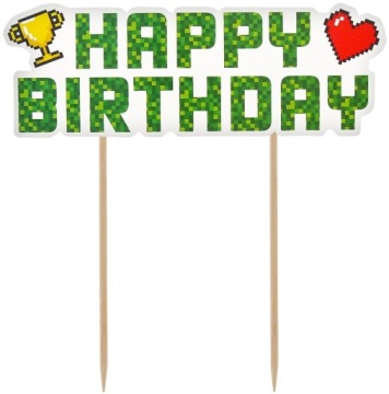 Топпер торт HAPPY BIRTHDAY GAME ON день народження 14 см
