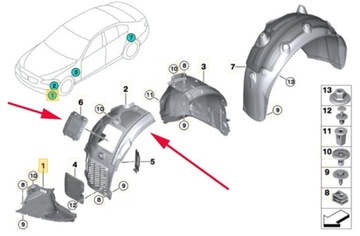 BMW 7 G11 G12 PODBĚH LEVÉ PŘEDNÍ 2015-..