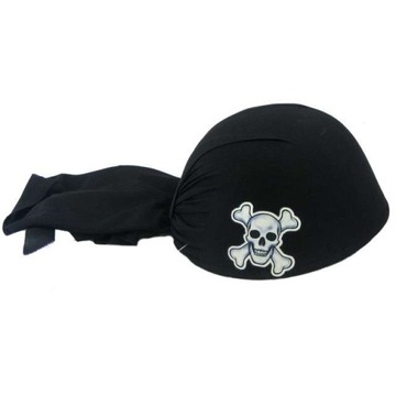 CZAPKA PIRACKA bandana PIRATA strój pirat CZARNA
