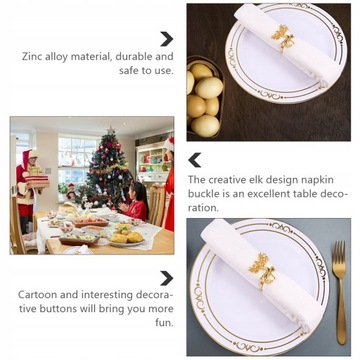 8 sztuk Deer pierścienie serwetki