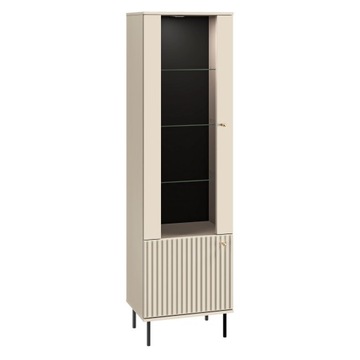 Witryna do salonu drzwi szkło beżowa kaszmir LED 55 cm MDF CANADA