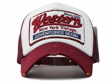 КРАСНО-БЕЛАЯ КЕПКА BASHER ВИНТАЖНАЯ БЕЙСБОЛКА С СЕТКОЙ