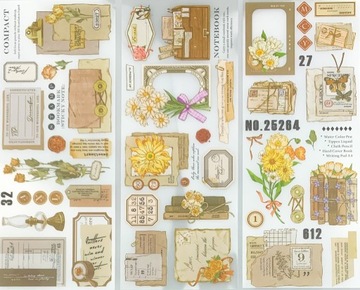 NAKLEJKI OZDOBNE SCRAPBOOKING VINTAGE FOLIOWE