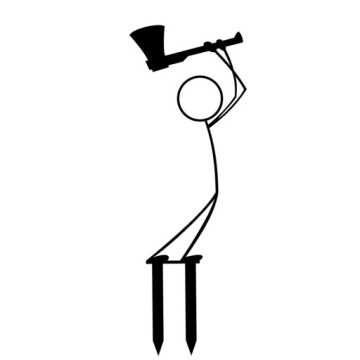 Подставка для цветочных растений топор человек дровосек беседка 20 см