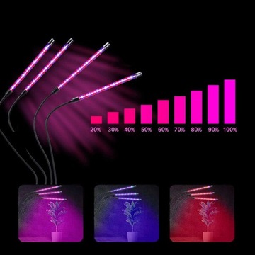 4x 80x светодиодная лампа для роста растений, полный спектр USB-таймер + пульт дистанционного управления 36 Вт