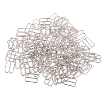 2x 100 . Srebrne metalowe pierścionki biustonosza
