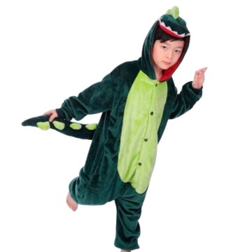 STRÓJ DINOZAURA KOSTIUM PIDŻAMA PRZEBRANIE r134/140