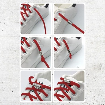 ЭЛАСТИЧНЫЕ красные шнурки без завязок.