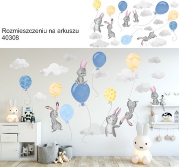 детские наклейки кролики BALLOONS 200