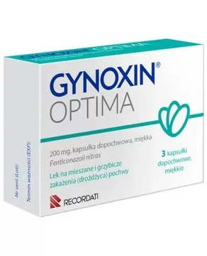 Gynoxin Optima 200 mg kapsułki dopochwowe 3 sztuki zapalenie pochwy