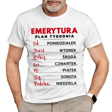 KOSZULKA DLA EMERYTA DZIADKA NA PREZENT T-SHIRT URODZINY EMERYTURA | XL