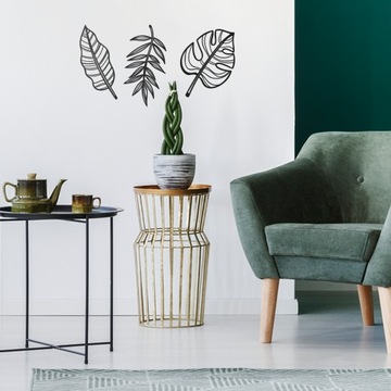 Liście palmy monstera zestaw 3 ozdób ściennych 3D