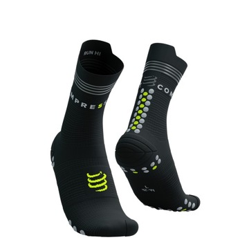 Skarpety Compressport Run High Flash - wysokie odblaskowe Black/Fluo 39-41
