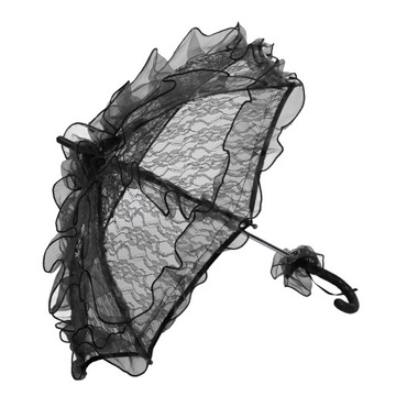 МИНИ-КРУЖЕВНОЙ ЗОНТ ЧЕРНЫЙ СВАДЕБНЫЙ ЗОНТ