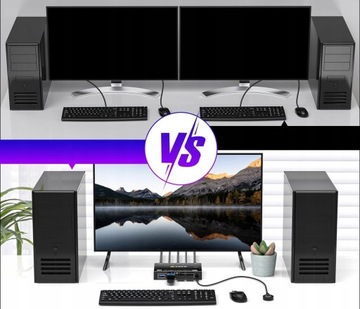 ESKEVE Przełącznik USB 3.0 KVM Displayport 8K 30 Hz 4K 120 Hz