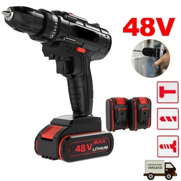 WIERTARKO-WKRĘTARKA AKUMULATOROWA 48VF NARZĘDZIOWA+ 2 BATERIE