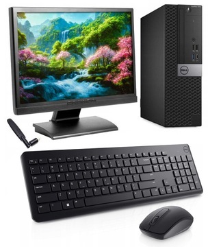 ZESTAW BIUROWY PC Dell 7050 i3 6100 8/240SSD WIN10 + MONITOR 24